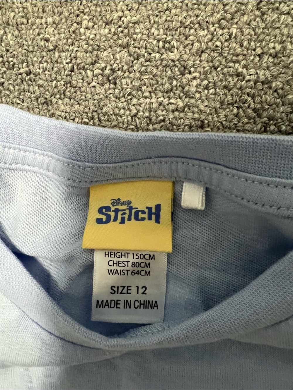 Stitch Light Blue Short-Sleeve Kids Tee with GRWM Graphic 12T - Picture 3 of 6